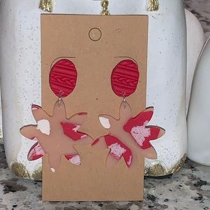 Red/White/Translucent Earrings